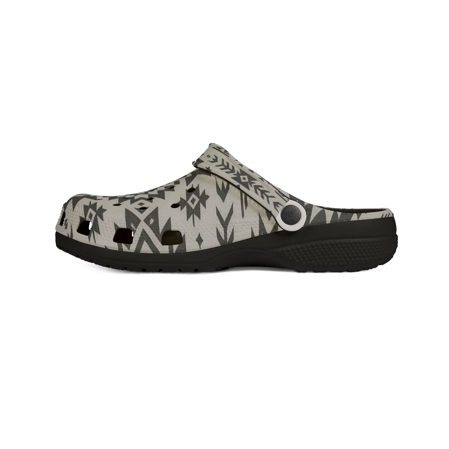 Stylish Pattern Foam Clogs – Black & White, Perfect for Any Fit