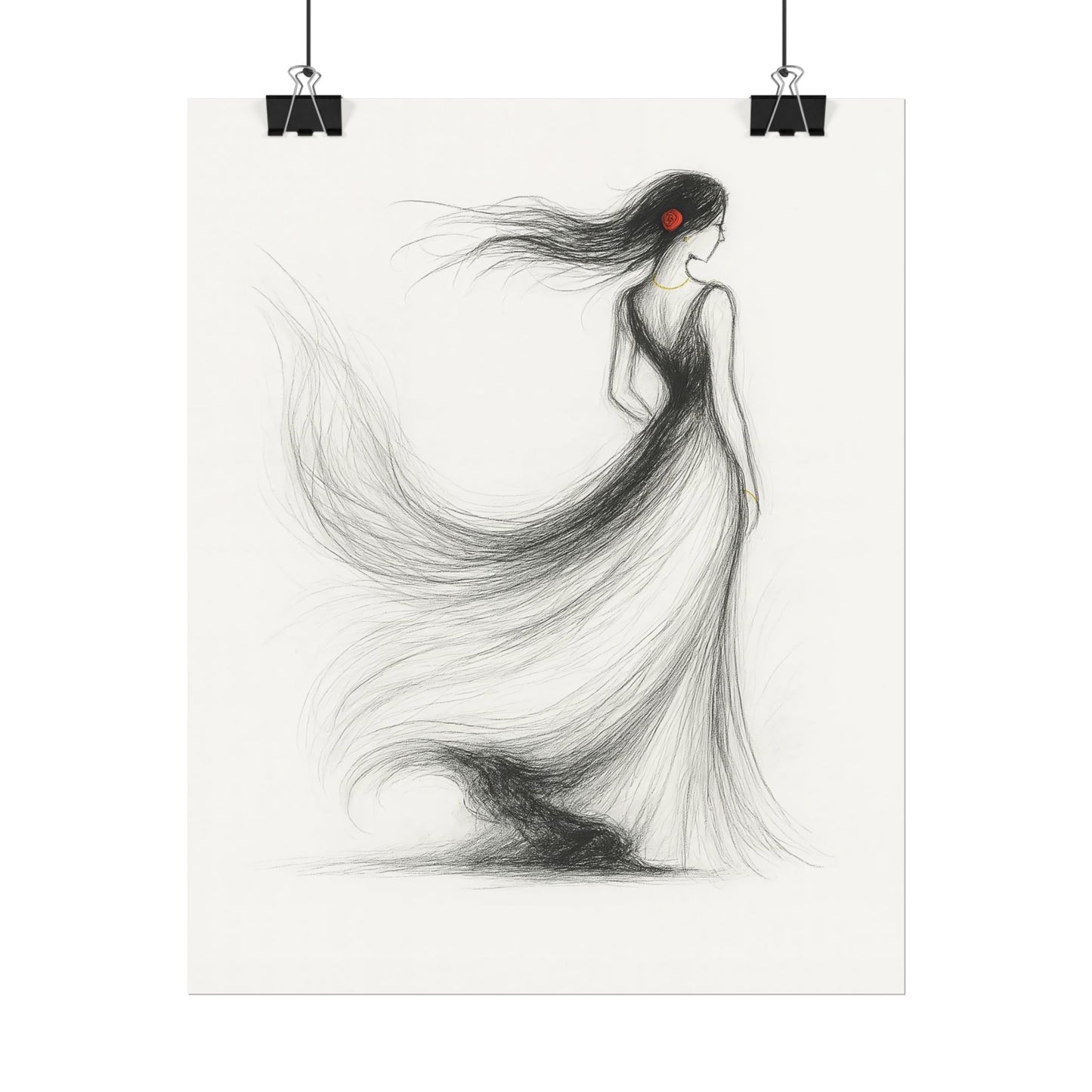 Abstract Rose Woman Wall Art - Fine Art Print 8X10 & 18X24