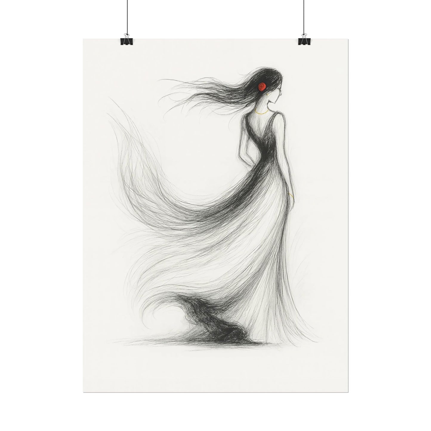 Minimalist Abstract Rose Woman Wall Art – Digital Download