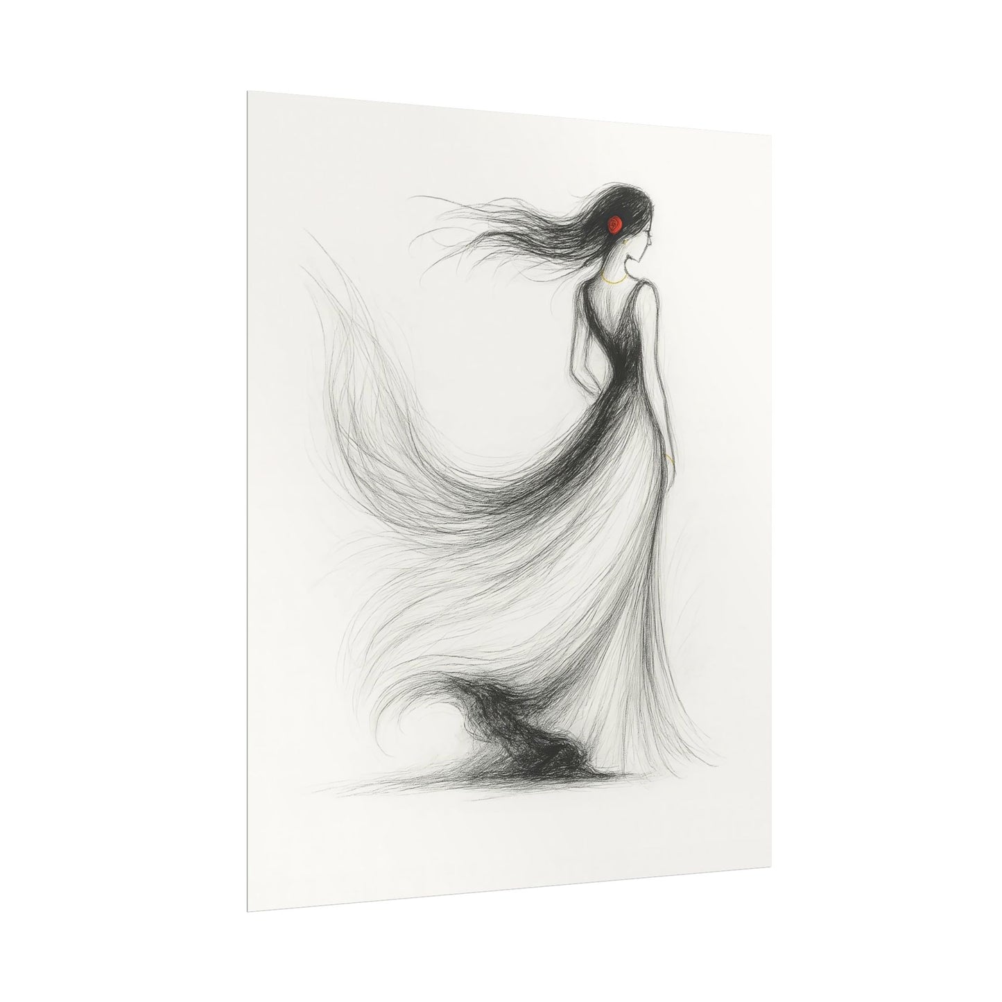 Abstract Rose Woman Wall Art - Fine Art Print 8X10 & 18X24