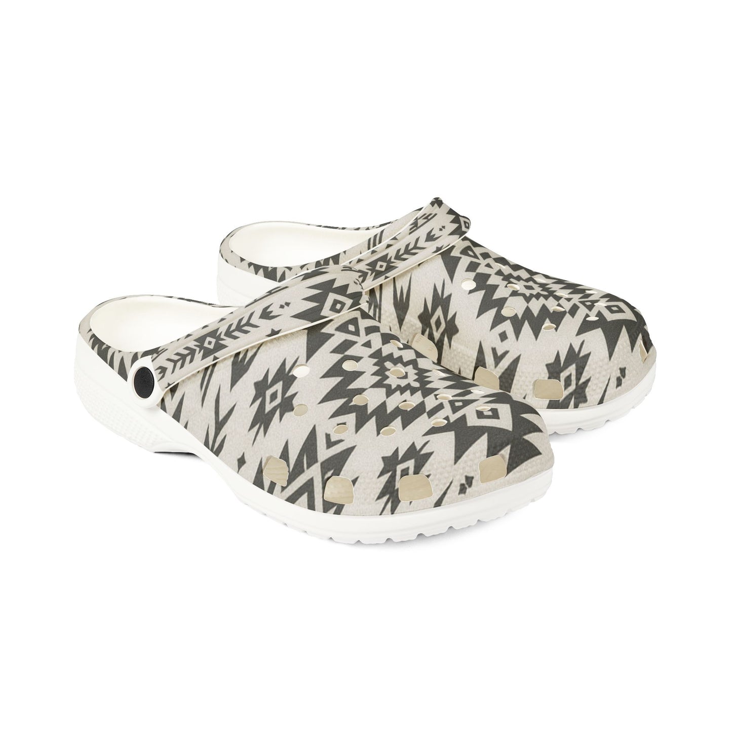 Stylish Pattern Foam Clogs – Black & White, Perfect for Any Fit