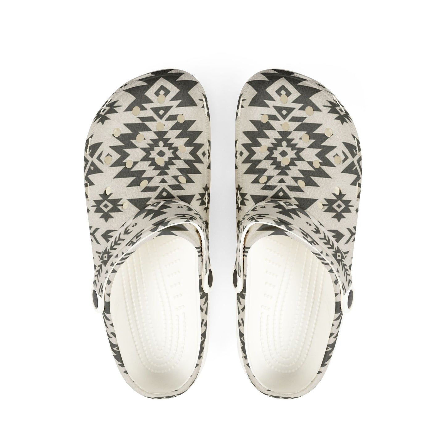 Stylish Pattern Foam Clogs – Black & White, Perfect for Any Fit