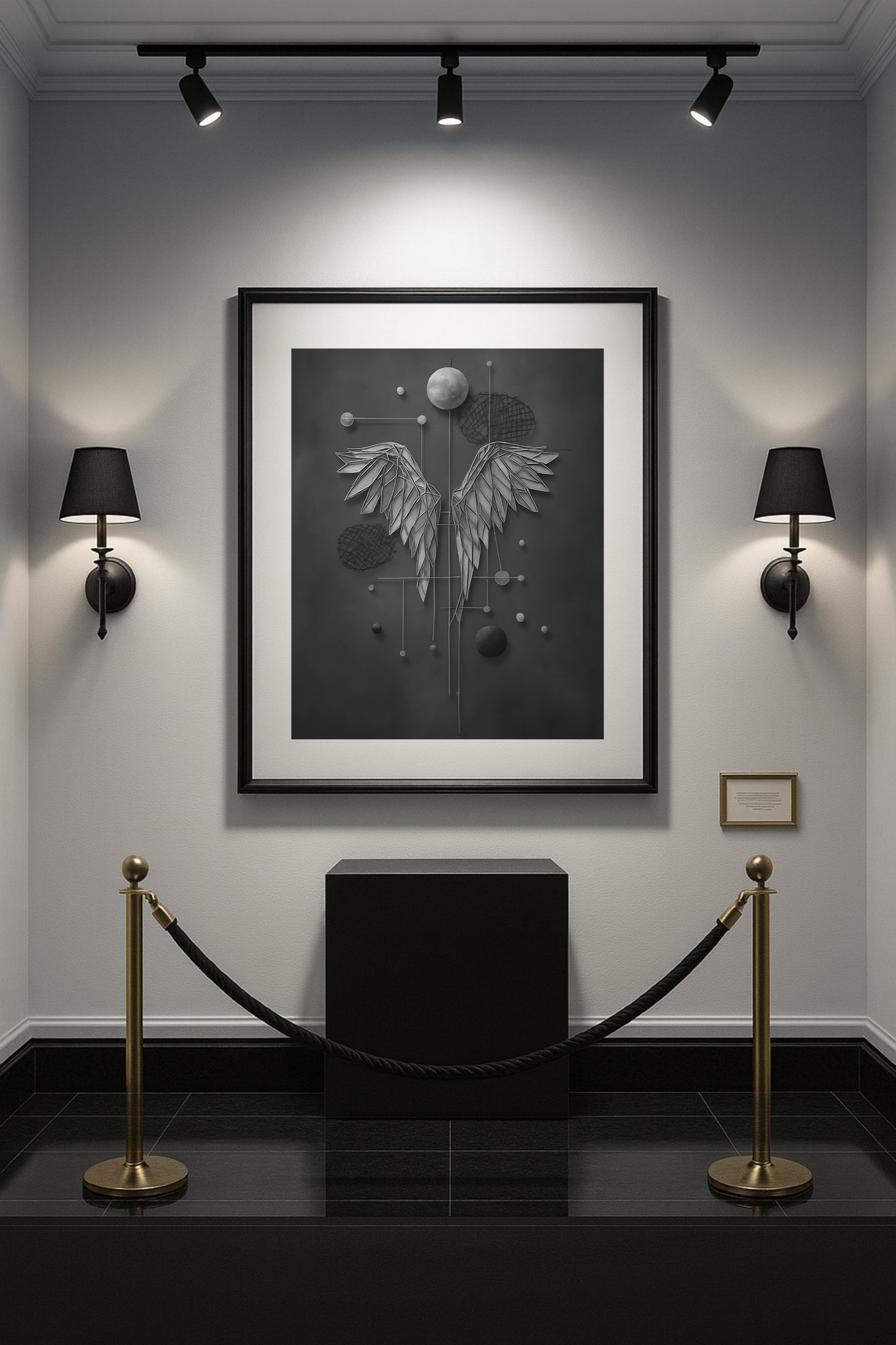 Abstract – Minimalist Angel Wings Wall Art | Black & White Digital Download | Modern Printable Wall Decor
