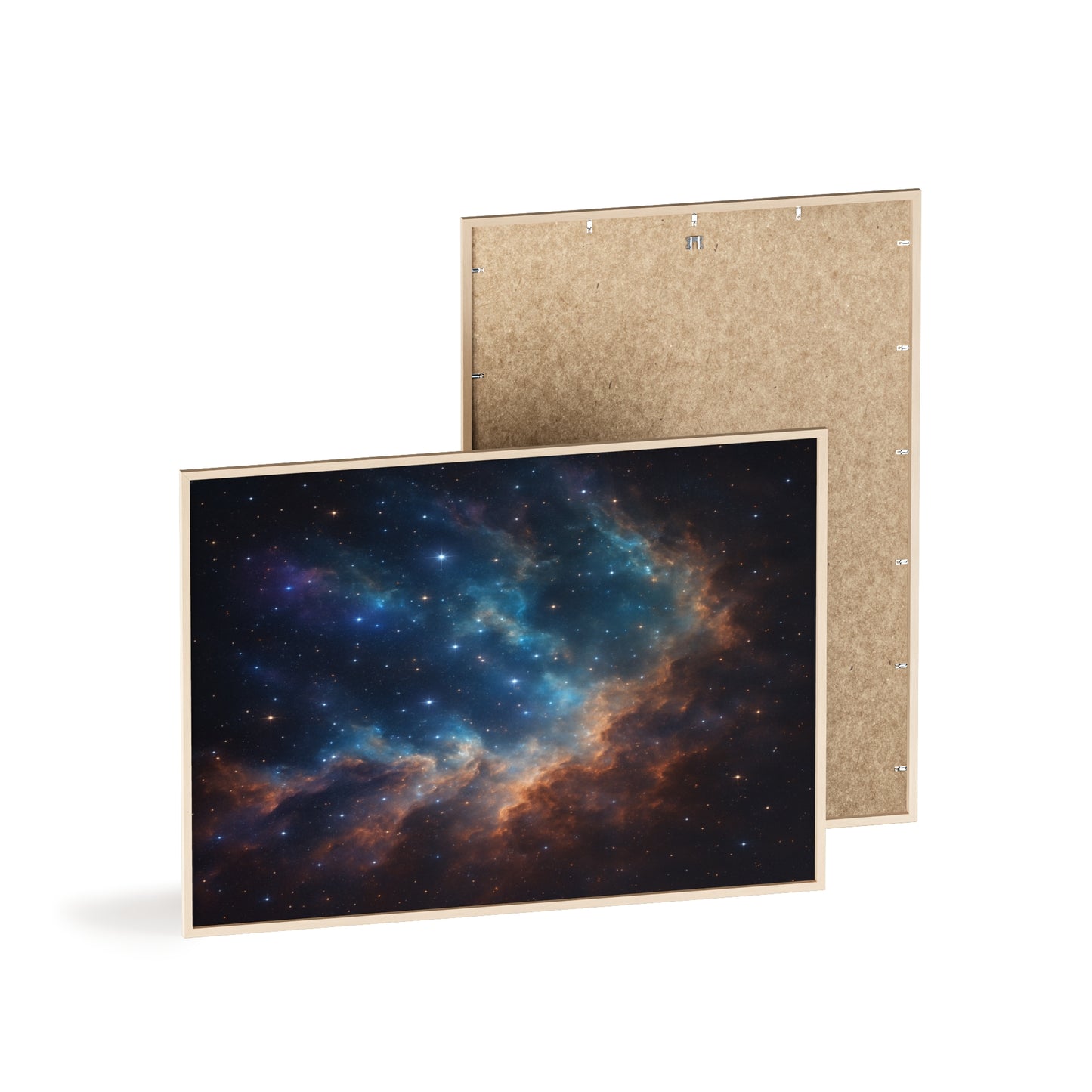 Celestial Wall Art with Wood Frame 28x20, Space Galaxy Print | Astronomy Home Décor