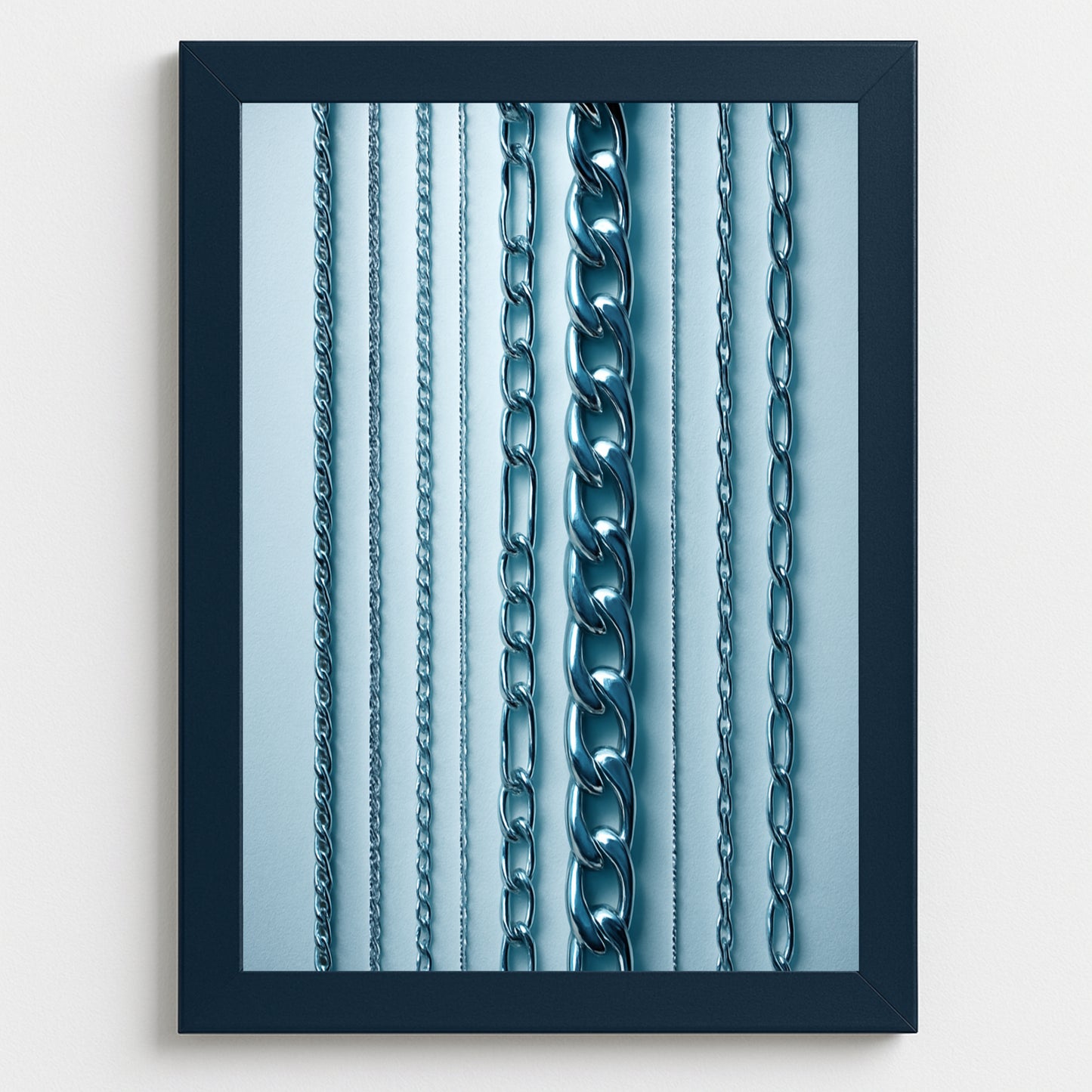 Industrial Chain Wall Art Poster, Matte Vertical Poster for Home Decor, Modern Metal Print for Office, Unique Gift, Minimalist Decor