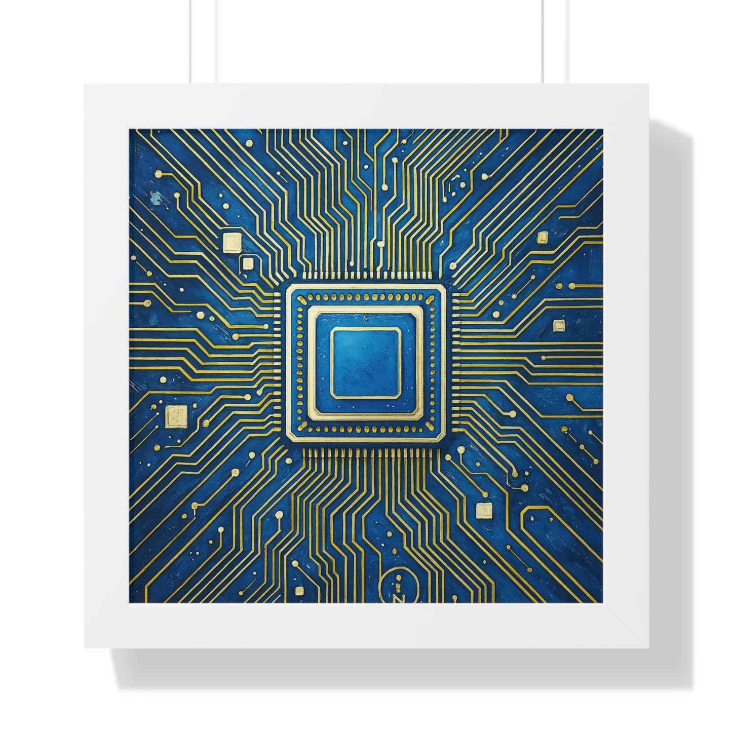 Tech-Inspired Framed Poster Art, Modern Wall Decor, Digital Circuit Artwork, Geek Gift, Tech Enthusiast Decoration, Unique Home Decor
