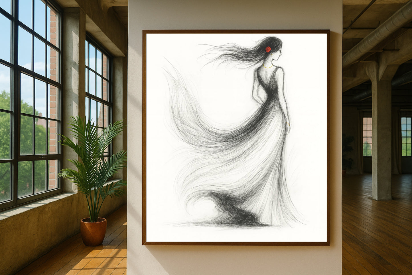 Minimalist Abstract Rose Woman Wall Art – Digital Download