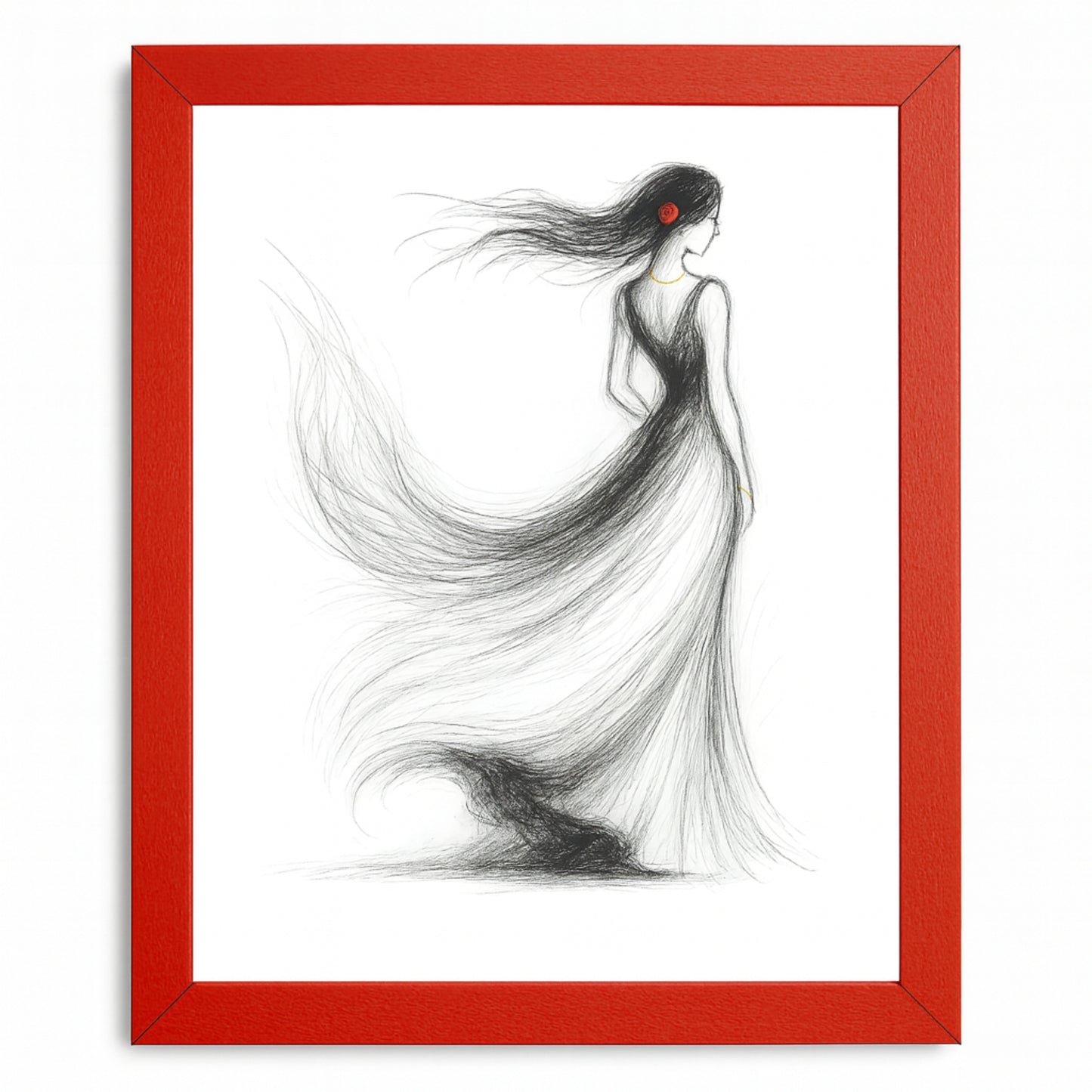 Minimalist Abstract Rose Woman Wall Art – Digital Download