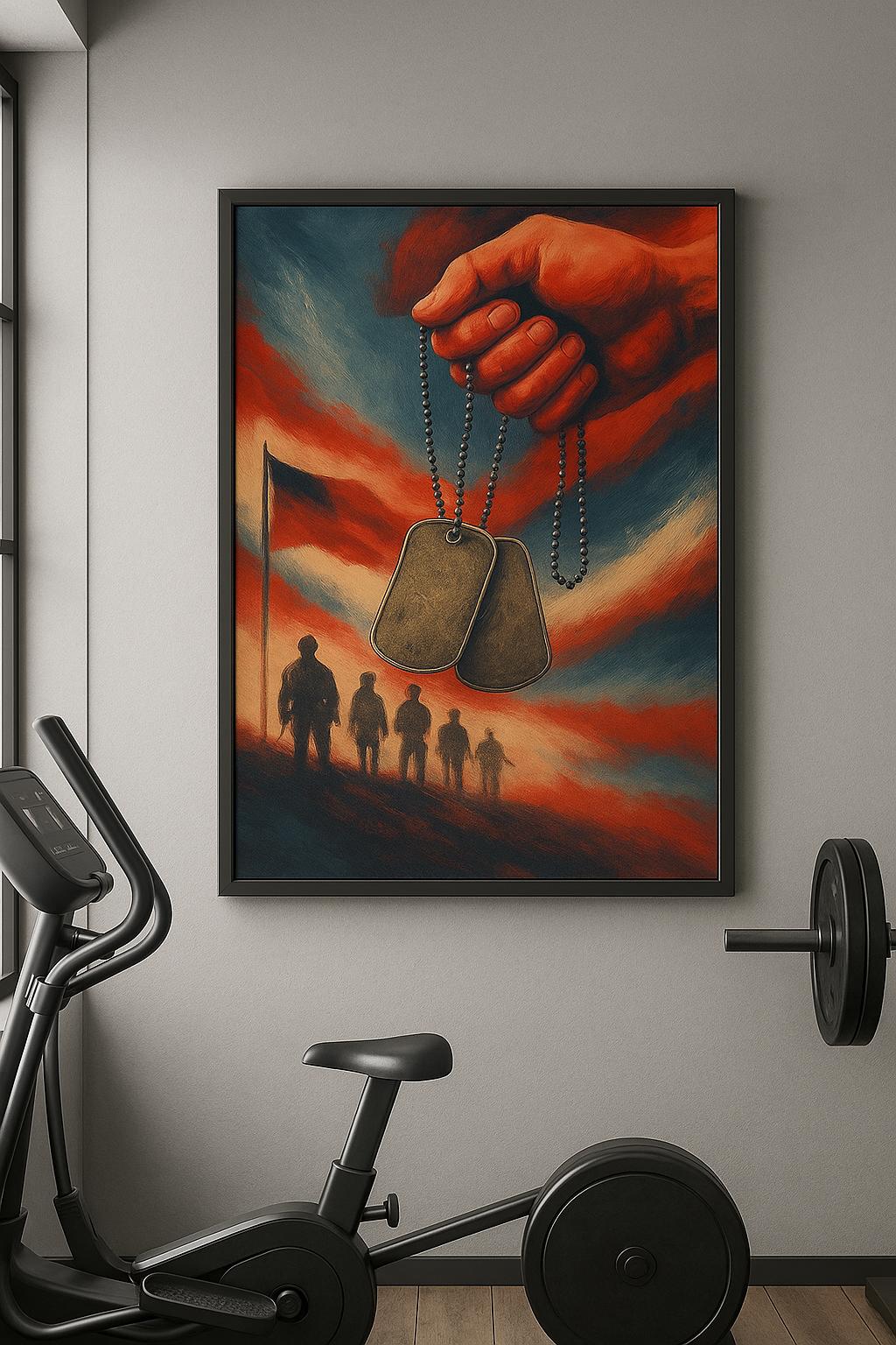 Patriotic Military Wall Art | Veteran Gym Decor