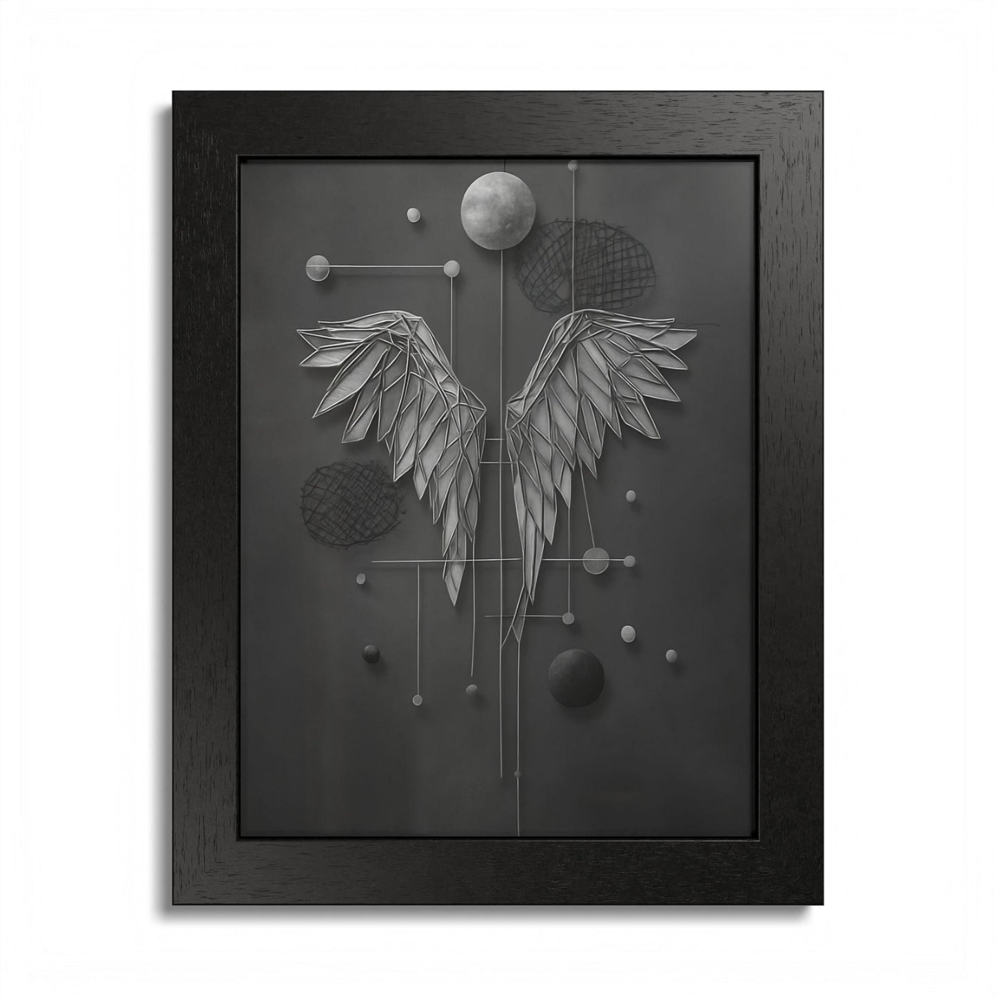 Abstract Framed Wall Art, Abstract Art Decor, Winged Design, Modern Wall Art, Gift for Her, Home Aesthetic