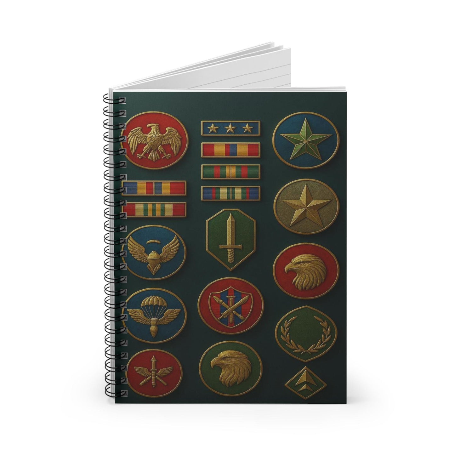 Military-Themed Spiral Notebook for Veterans and Supporters, College Journal, Notes Book, Gift for Dad, Patriotic Stationery