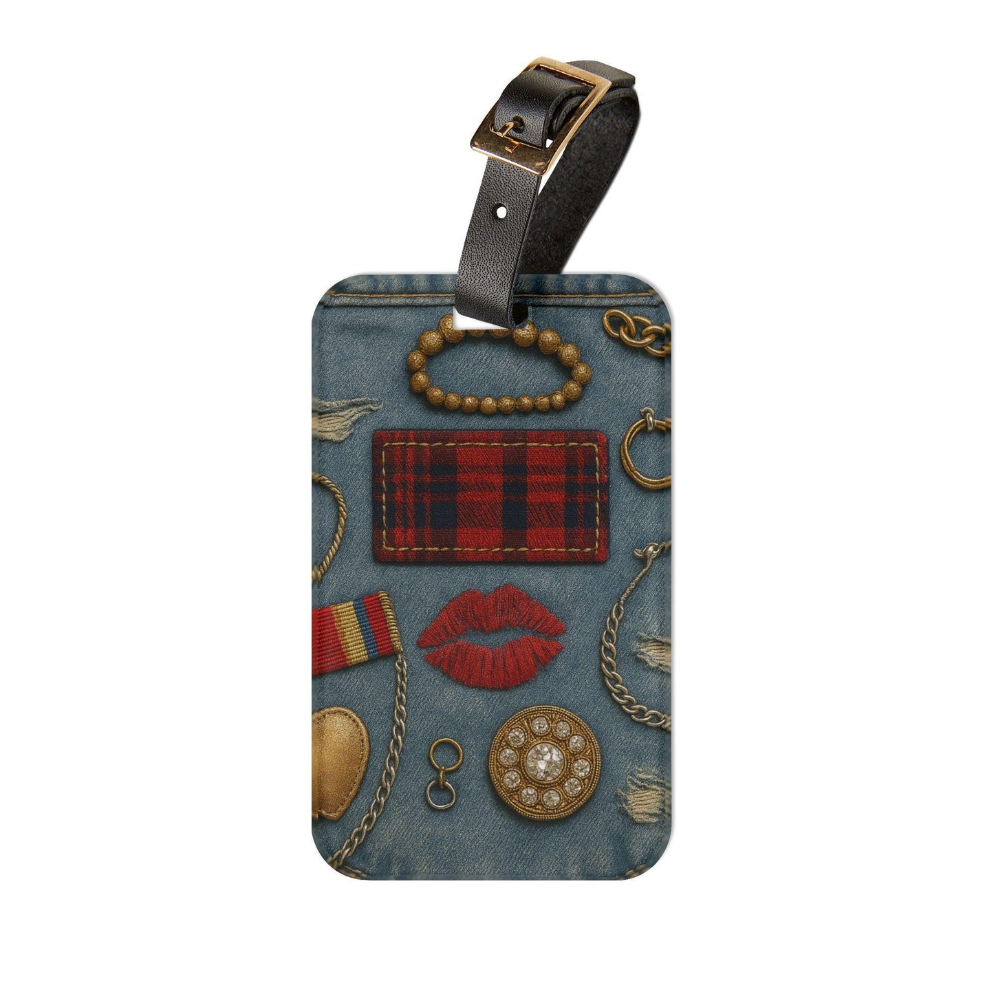 Red Lips Luggage Tag, Travel Accessory, Personalized Bag Tag, Unique Gift for Travelers, Adventure Ready