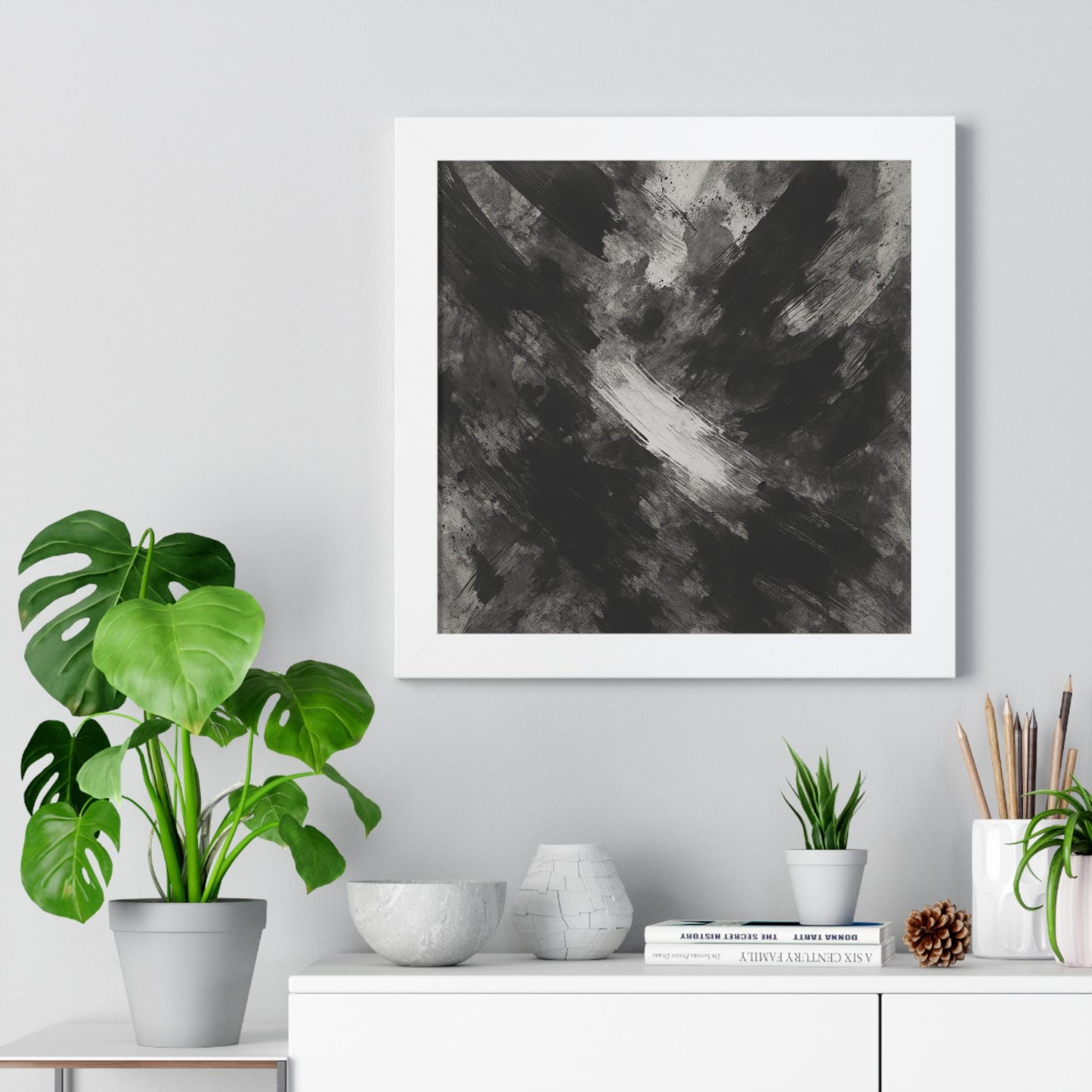 Abstract Wall Art, Framed Horizontal Wall Art, Minimalist Art, Home Decor, Office Wall Art, Modern Decor