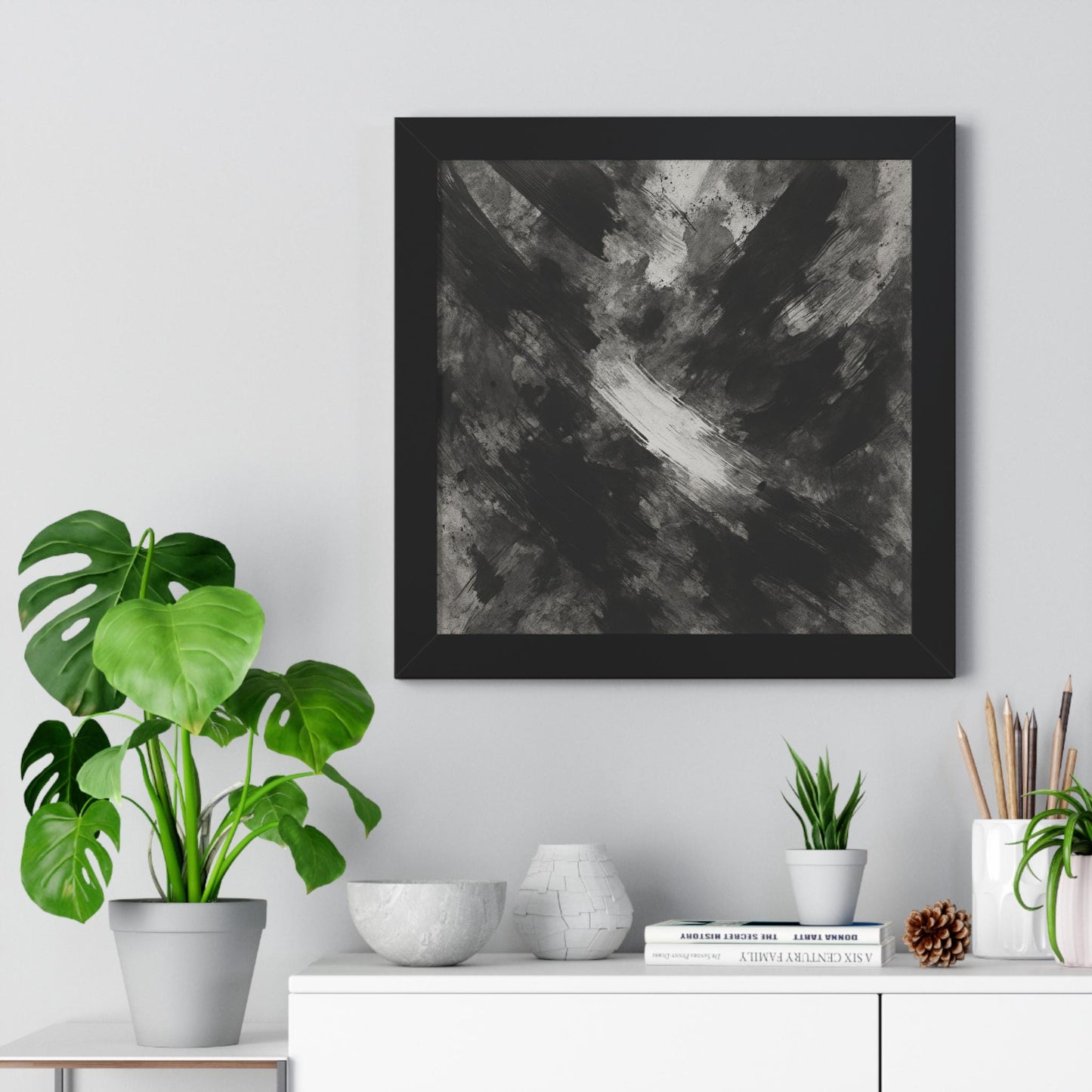 Abstract Wall Art, Framed Horizontal Wall Art, Minimalist Art, Home Decor, Office Wall Art, Modern Decor