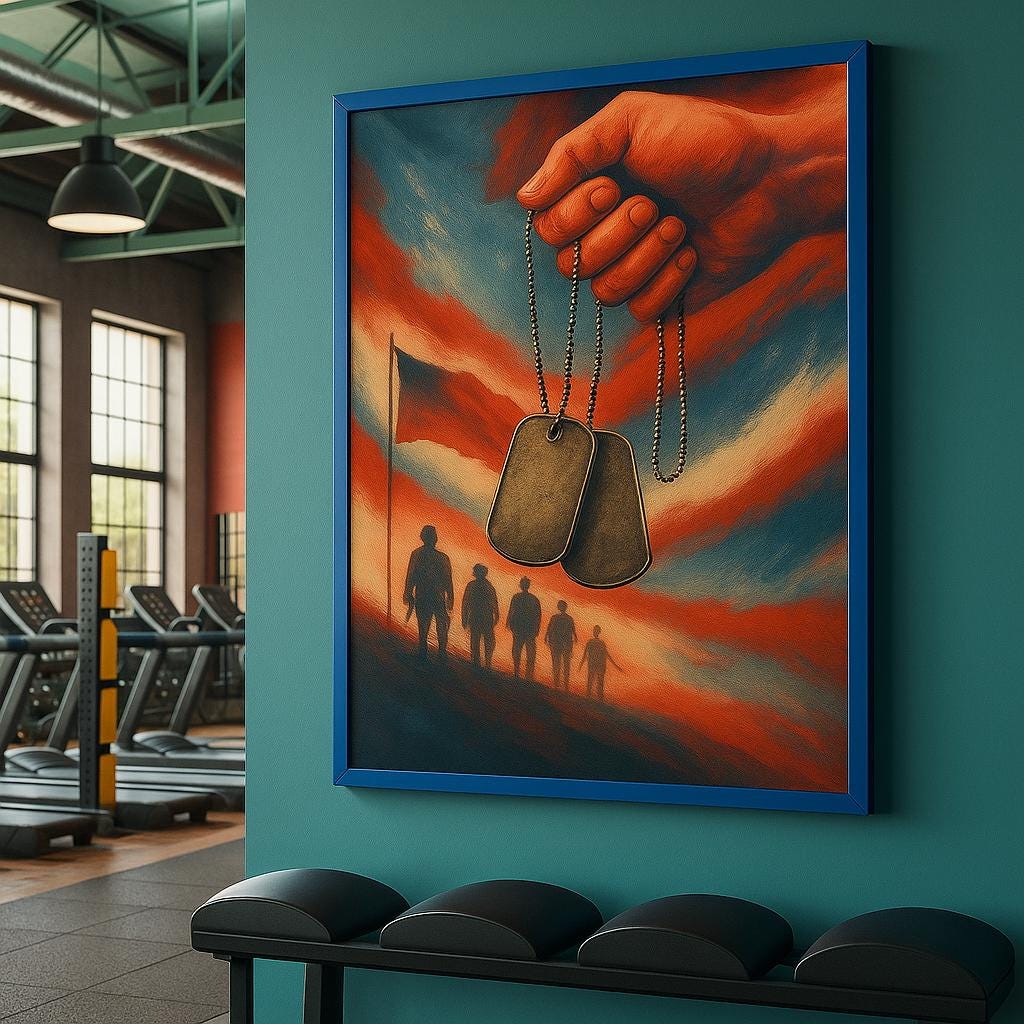 Patriotic Military Wall Art | Veteran Gym Decor