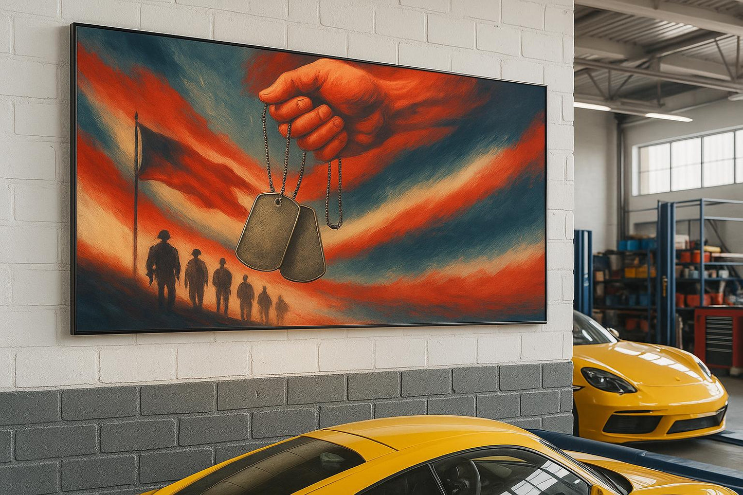 Patriotic Military Wall Art | Veteran Gym Decor