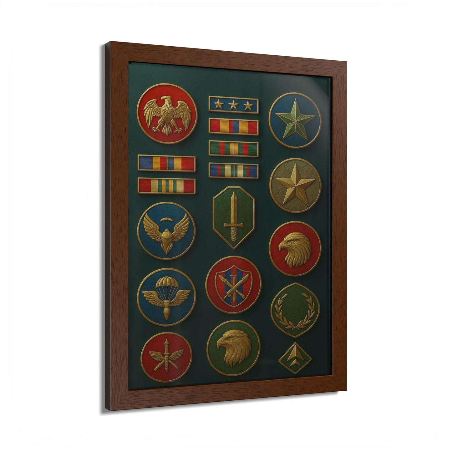 Military Award Plaque Art Framed, Wall Art, Home Decor, Gift for Veterans, Memorial Day, Army Decor, Patriotic Art