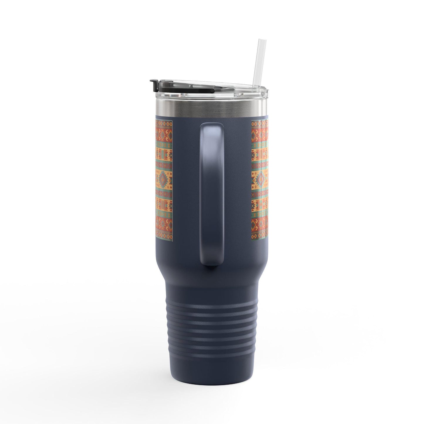 High Fashion Vibrant Pattern Insulated Large Travel Mug, 40oz | Eco-Friendly Coffee Tumbler, Perfect for Travel, Camping, Holidays, Gifts