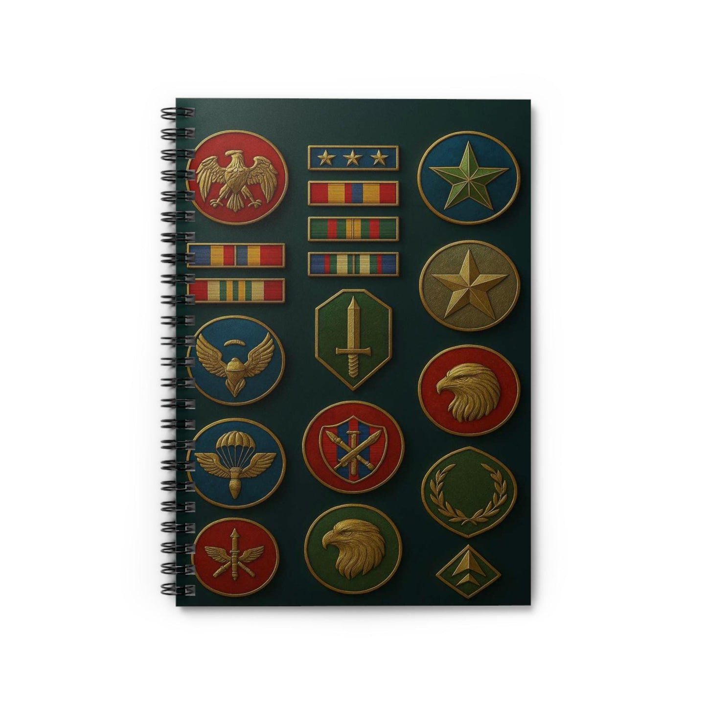 Military-Themed Spiral Notebook for Veterans and Supporters, College Journal, Notes Book, Gift for Dad, Patriotic Stationery