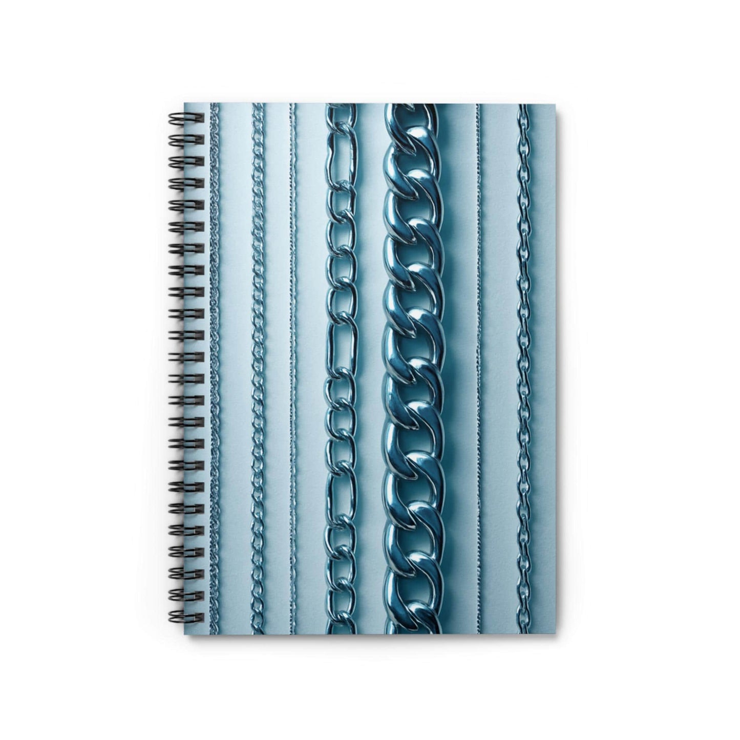 Metallic Chains Spiral Notebook, Journaling, Note-taking, Gift for Students, Office Supplies, Creative Writing