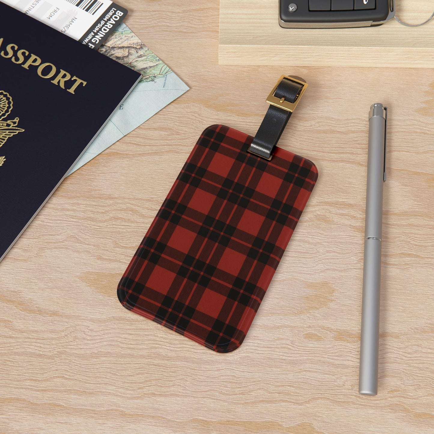 Plaid Luggage Tag - Stylish Travel Accessory, Personalized Baggage Identifier, Perfect for Gifts, Holidays, and Adventures