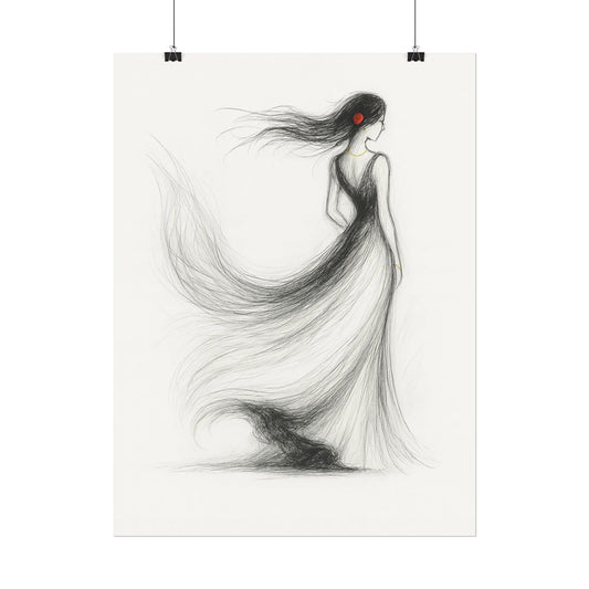 Minimalist Abstract Rose Woman Wall Art – Digital Download
