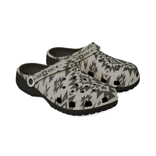 Stylish Pattern Foam Clogs – Black & White, Perfect for Any Fit