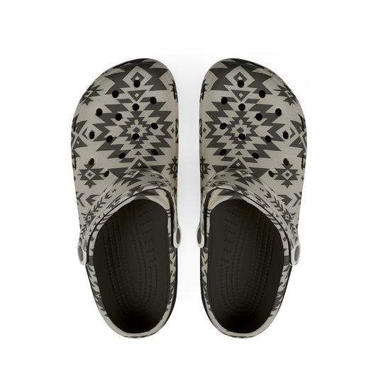 Stylish Pattern Foam Clogs – Black & White, Perfect for Any Fit