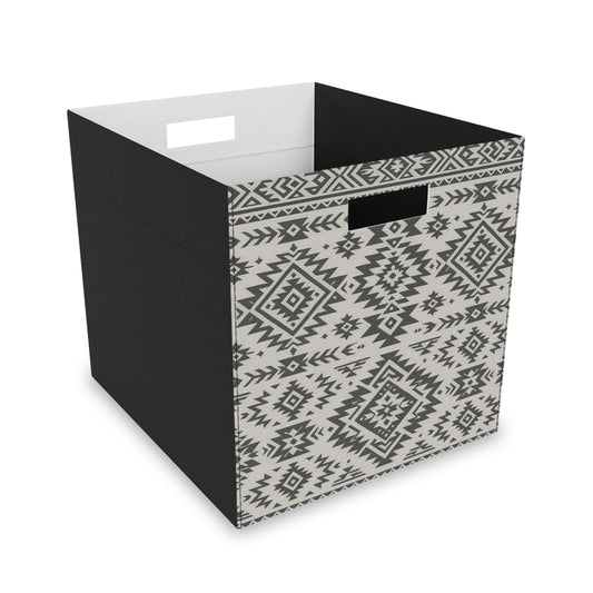 Fabric Pattern Storage Box - Stylish Home Organizer Square Bin, Boho Felt for Home Decor