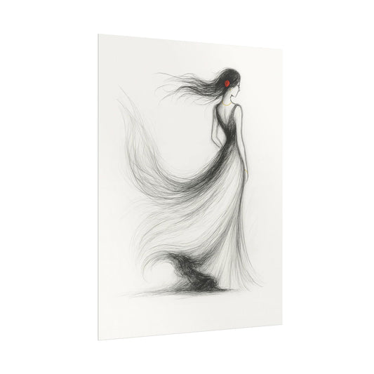 Abstract Rose Woman Wall Art - Fine Art Print 8X10 & 18X24