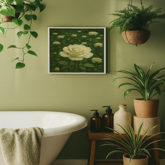 Elegant Floral Decor with Wooden Frame, Home Decor, Wall Art, Gift for Her, Nature Inspired Decoration, Minimalist Art Print