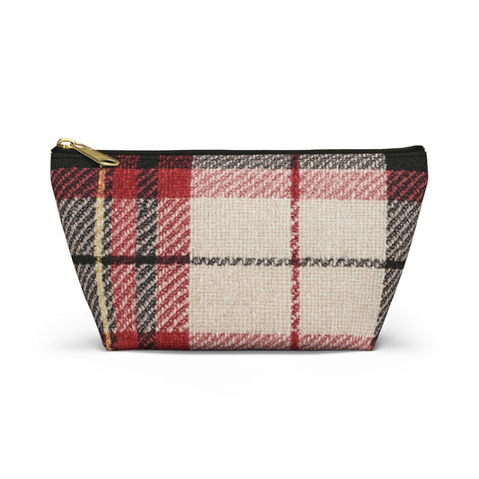 Vintage Plaid Small Bag - Retro Pouch for Organizing, Travel, Makeup, Office