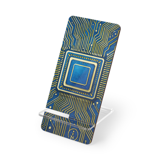 Abstract Tech Circuit Phone Display Stand – Modern Desk Decor