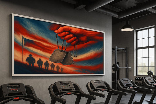 Patriotic Military Wall Art | Veteran Gym Decor