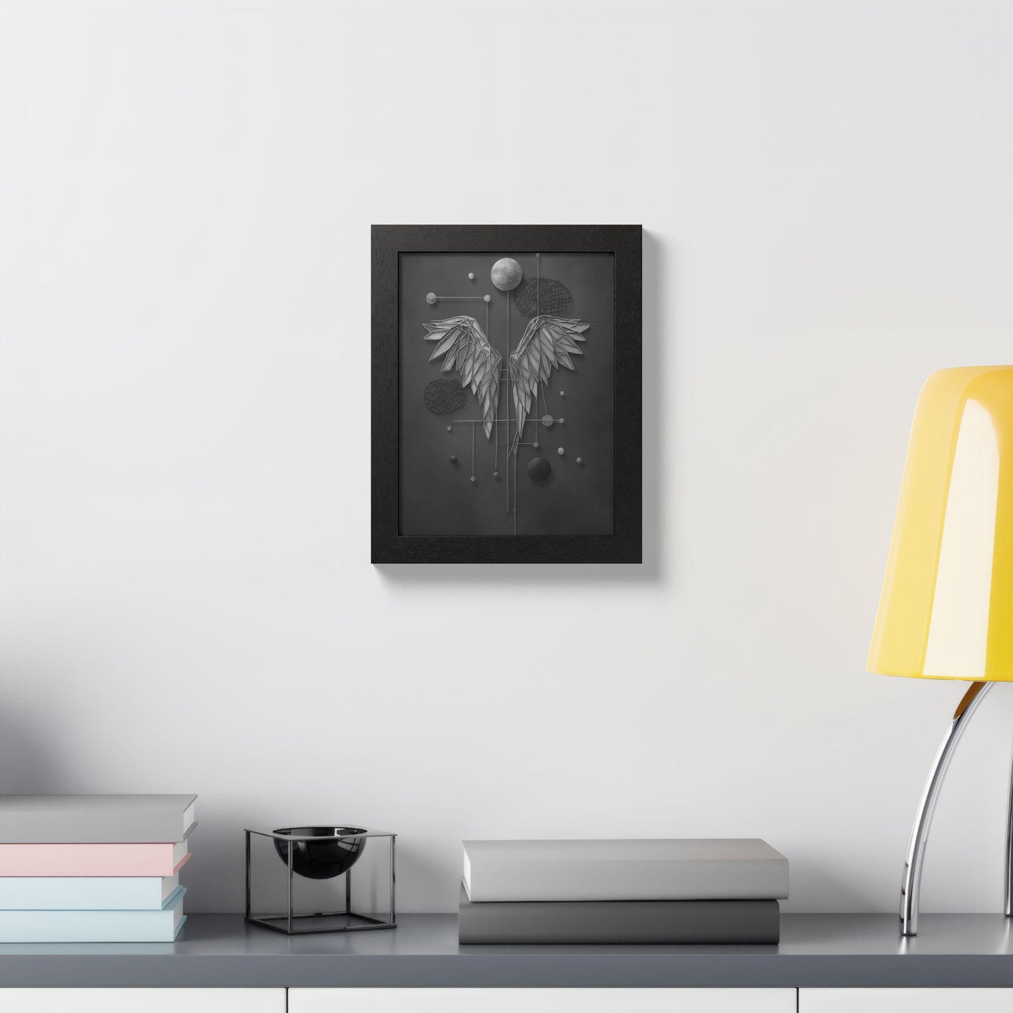 Abstract Framed Wall Art, Abstract Art Decor, Winged Design, Modern Wall Art, Gift for Her, Home Aesthetic
