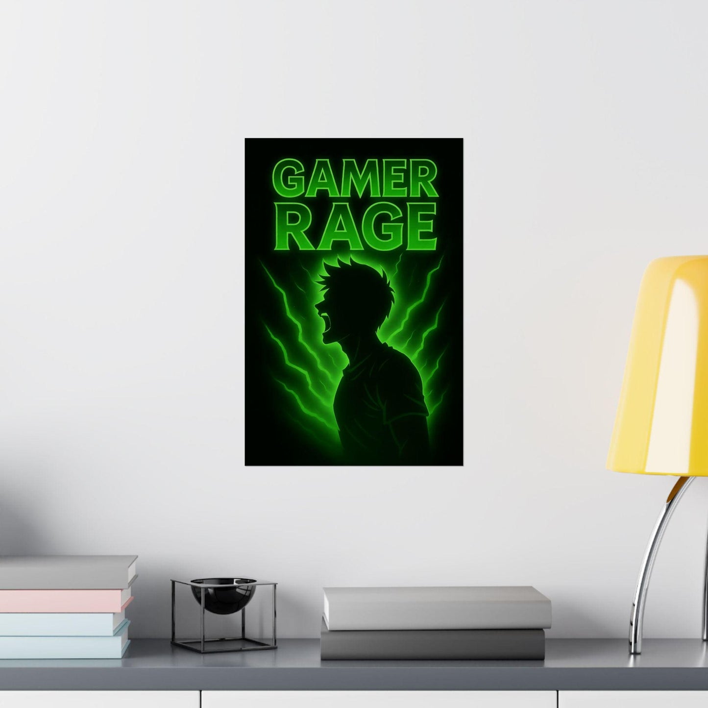 Gamer Rage Wall Art, Gaming Poster, Matte Vertical Print, Video Game Decor, Gift for Gamers, Room Decoration