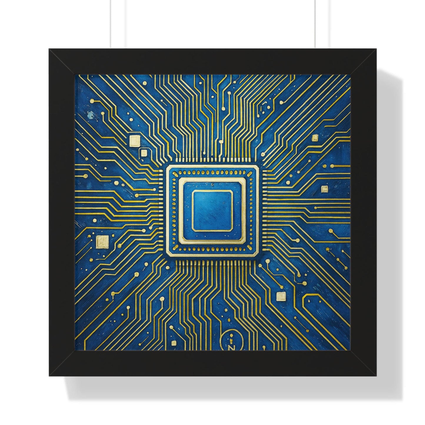 Tech-Inspired Framed Poster Art, Modern Wall Decor, Digital Circuit Artwork, Geek Gift, Tech Enthusiast Decoration, Unique Home Decor