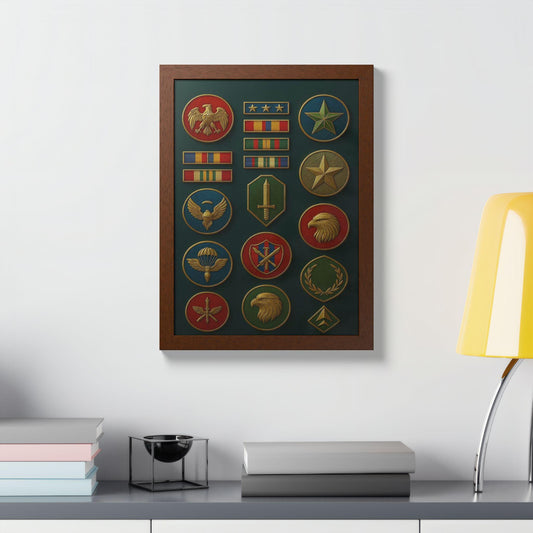 Military Award Plaque Art Framed, Wall Art, Home Decor, Gift for Veterans, Memorial Day, Army Decor, Patriotic Art