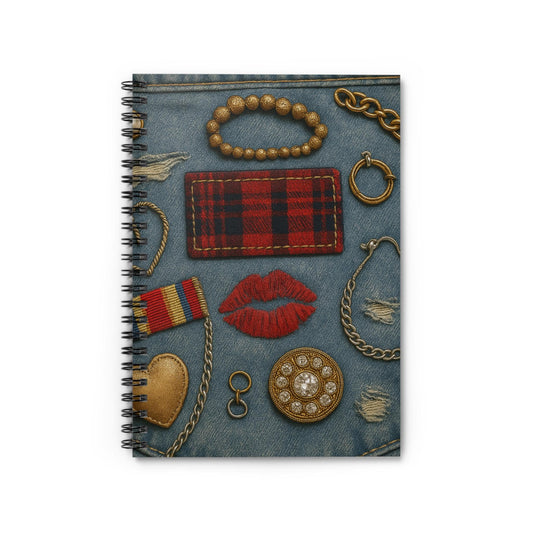 Denim-Inspired Spiral Notebook  | Journaling, Note-Taking, Gift for Her, Vintage Style, Boho Decor, Fashion Lover's Journal