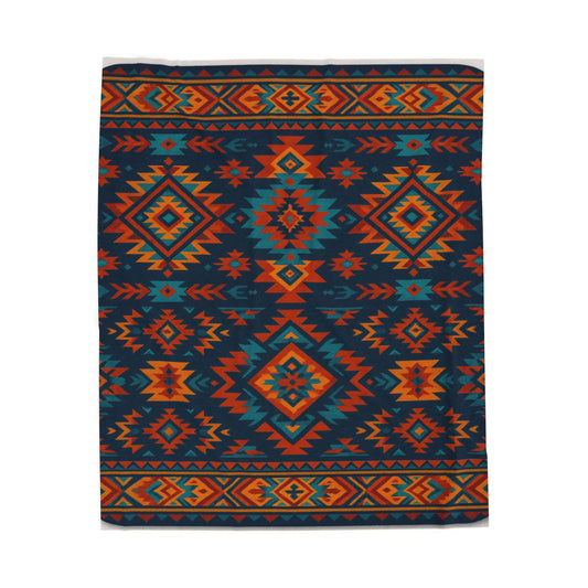 Cozy Tribal Print Velveteen Plush Blanket | Soft Throw for Home Décor, Gift for All Occasions, Warm Blanket for Style and Comfort