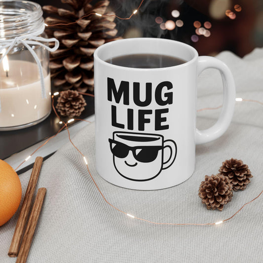Mug Life Coffee Mug, 11oz Ceramic, Dishwasher & Microwave Safe