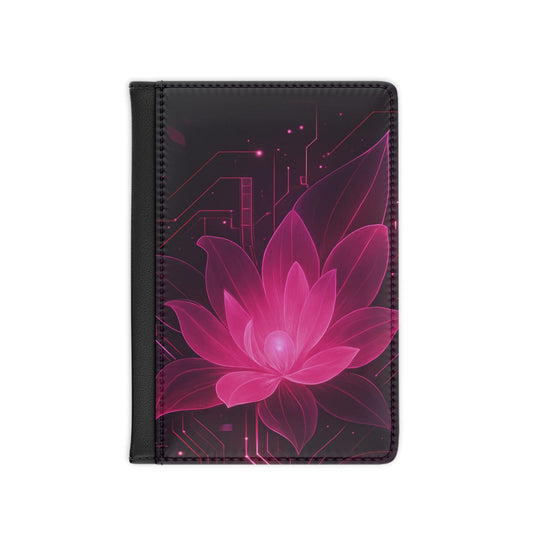 Futuristic Blossom Passport Cover, Travel Document Holder, Gift for Travelers, Unique Travel Accessory, Floral Design Passport Cover