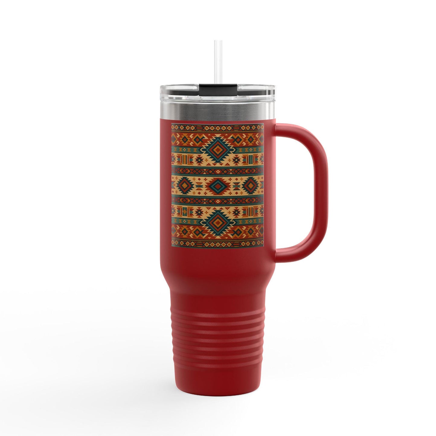 High Fashion Vibrant Pattern Insulated Large Travel Mug, 40oz | Eco-Friendly Coffee Tumbler, Perfect for Travel, Camping, Holidays, Gifts