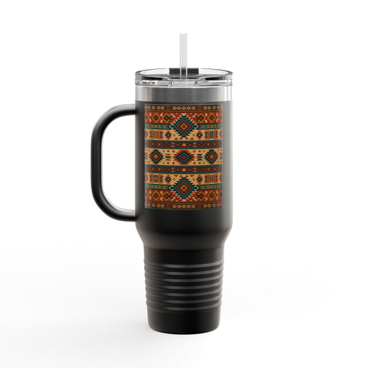 High Fashion Vibrant Pattern Insulated Large Travel Mug, 40oz | Eco-Friendly Coffee Tumbler, Perfect for Travel, Camping, Holidays, Gifts