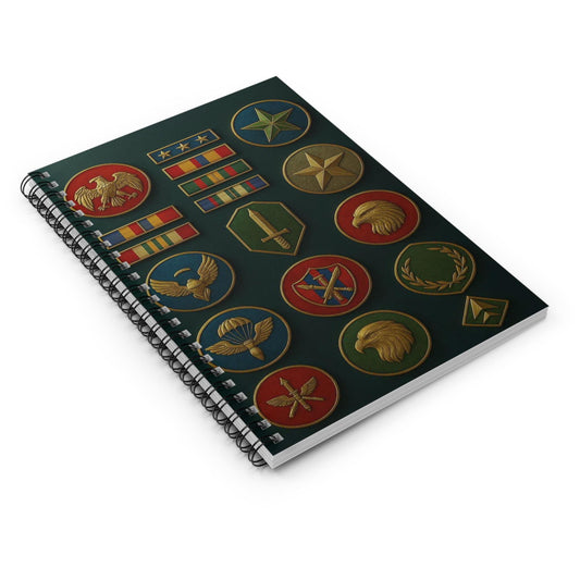 Military-Themed Spiral Notebook for Veterans and Supporters, College Journal, Notes Book, Gift for Dad, Patriotic Stationery