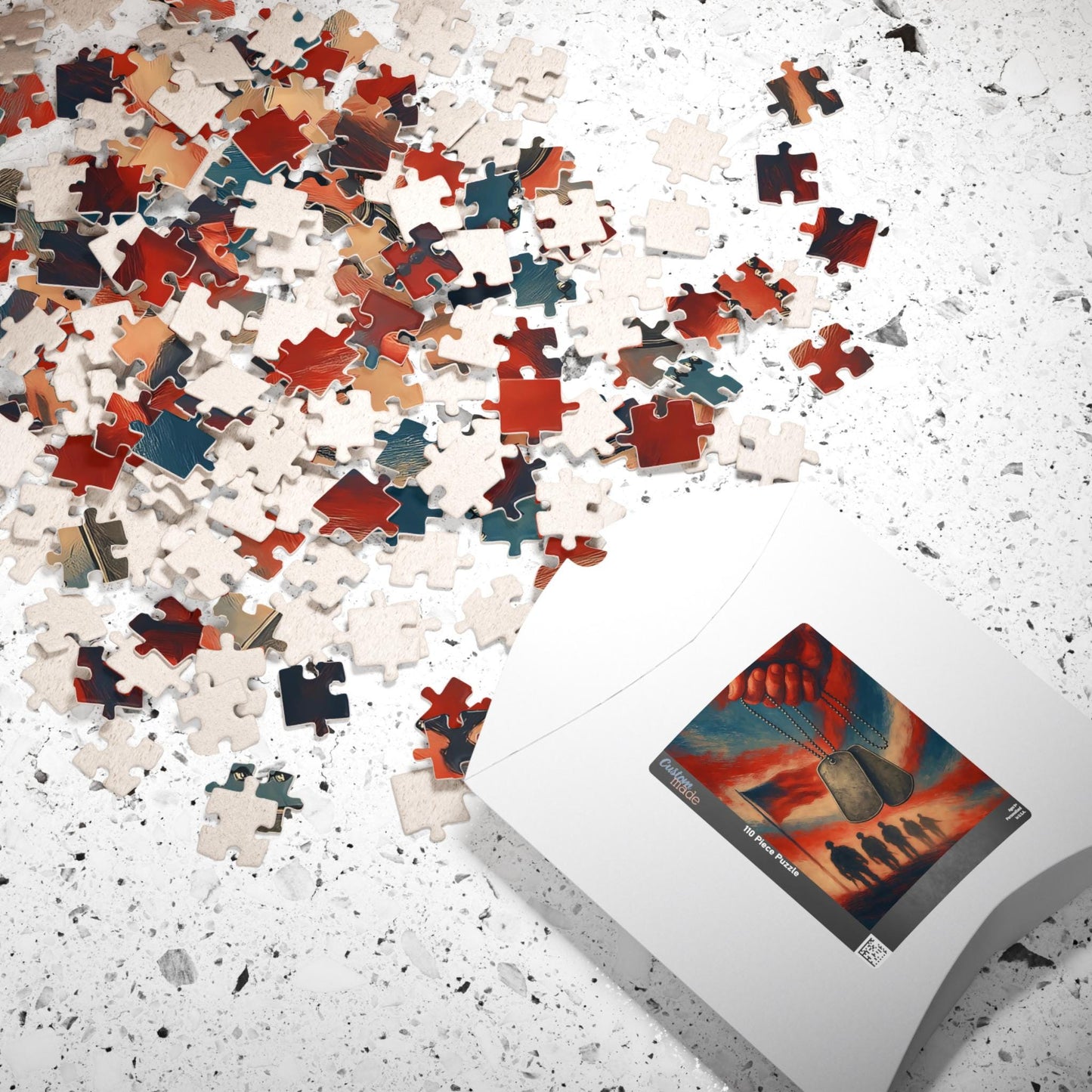 Patriotic Military Puzzle, Veteran Tribute Jigsaw, Memorial Day Gift, Family Game Night, Military Decor, American Flag Art