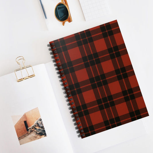 Cozy Plaid Spiral Notebook - Ruled Lines, Journal, Gifts for Students, School Supplies, Holiday Writing
