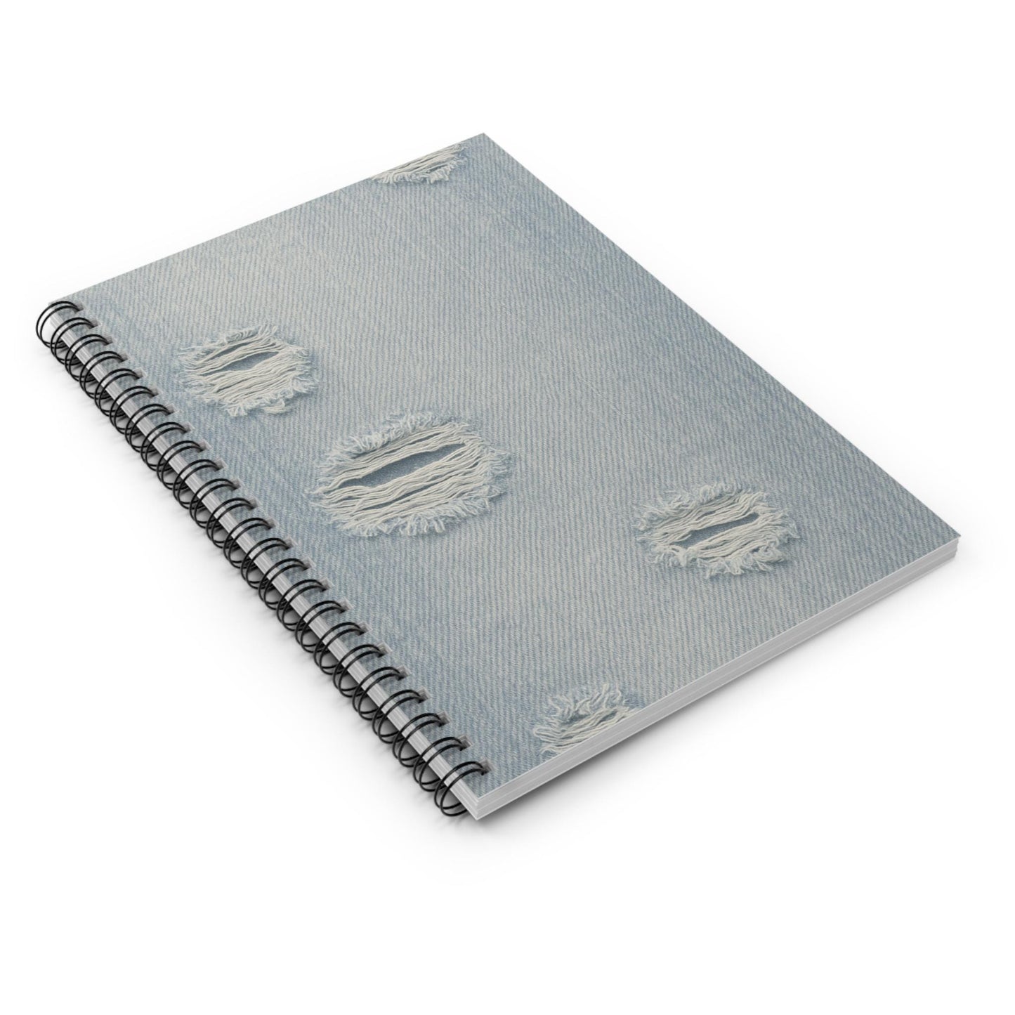 Denim-Style Spiral Notebook - Ruled Line, Casual Note Taking, Journal, Back to School, Gift for Teens, Creative Writing