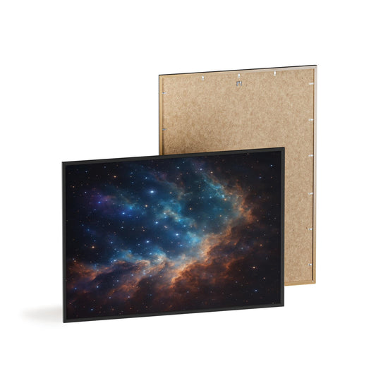 Celestial Wall Art with Wood Frame 28x20, Space Galaxy Print | Astronomy Home Décor