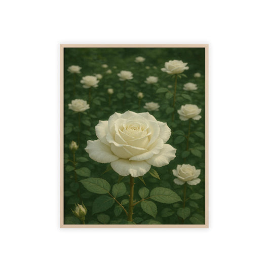 Elegant Floral Decor with Wooden Frame, Home Decor, Wall Art, Gift for Her, Nature Inspired Decoration, Minimalist Art Print